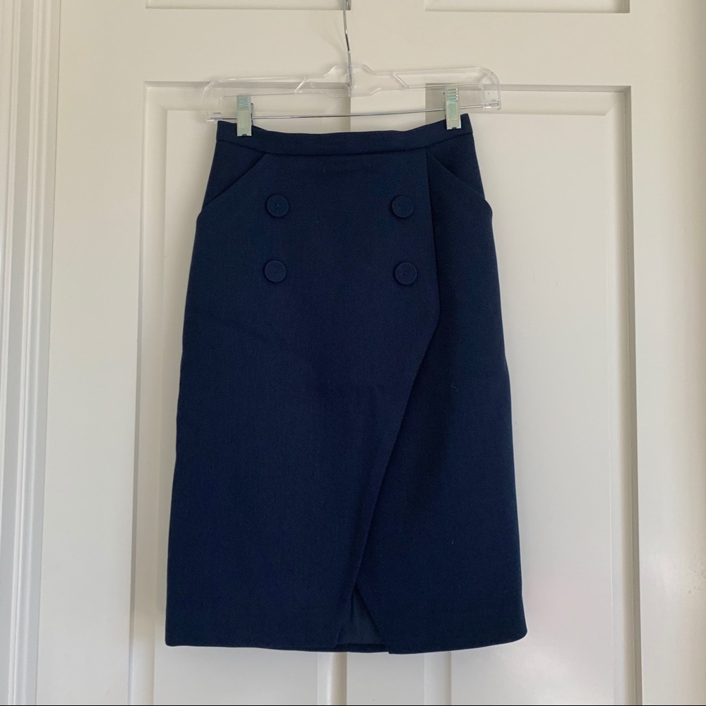 Finders Keepers Navy Pencil Skirt